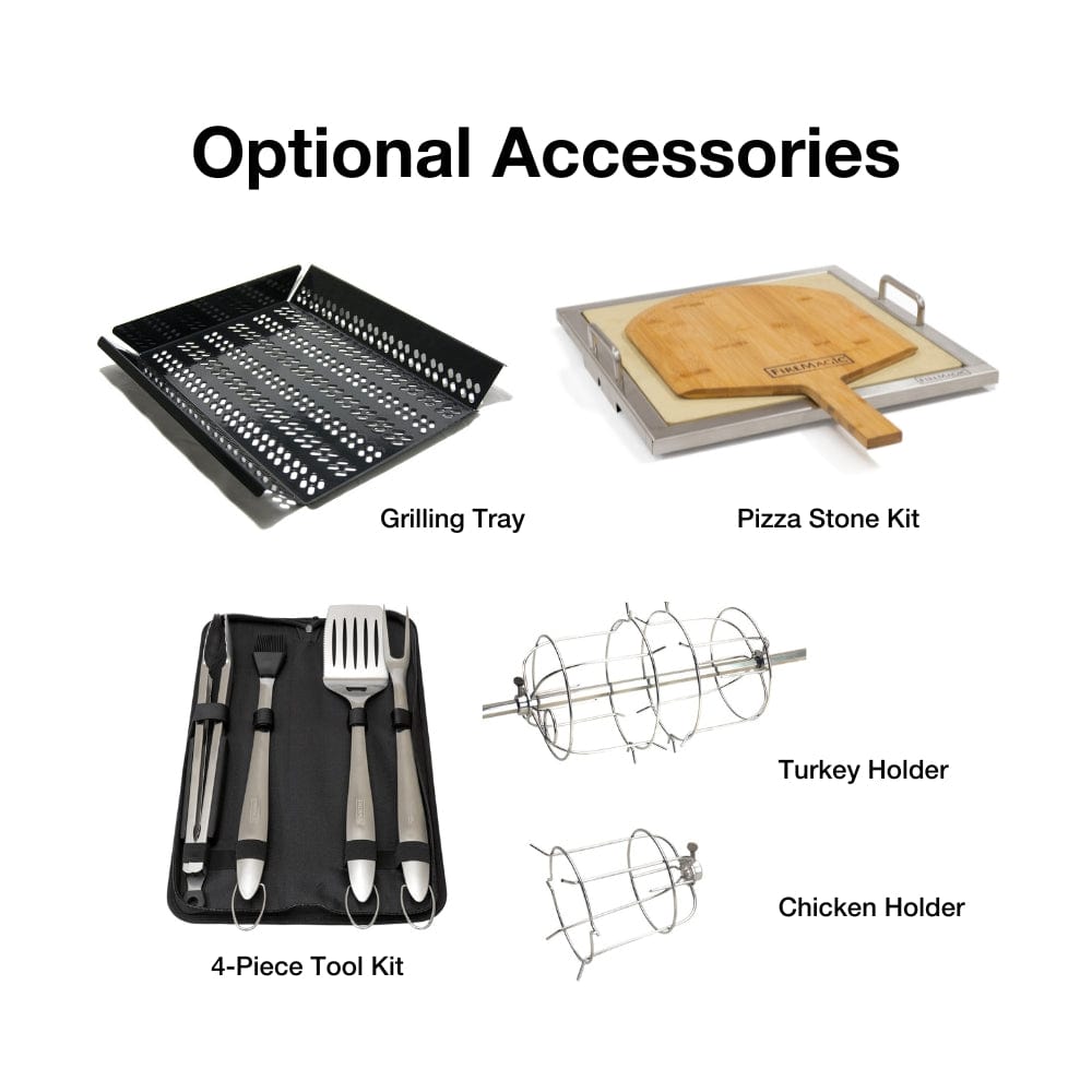 Fire Magic Aurora A660i 33-Inch Built-In Gas Grill optional accessories - angle view