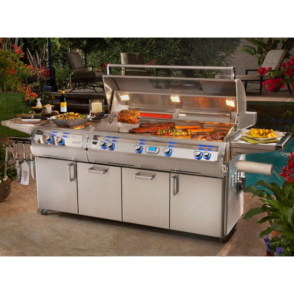 Grilling on the Fire Magic Echelon E1060s 117-Inch Portable Gas Grill with Power Burner