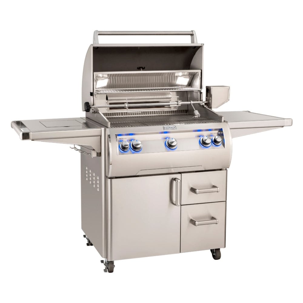 Fire Magic Echelon E660s 63-Inch Portable Gas Grill - hood open