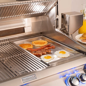 cooking breakfast on the Fire Magic Stainless Steel Griddle
