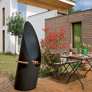 Focus Diagofocus Wood Burning Fire Pit Grill in the garden