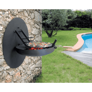 Focus Sigmafocus Wood Burning Fire Pit Grill in pool area