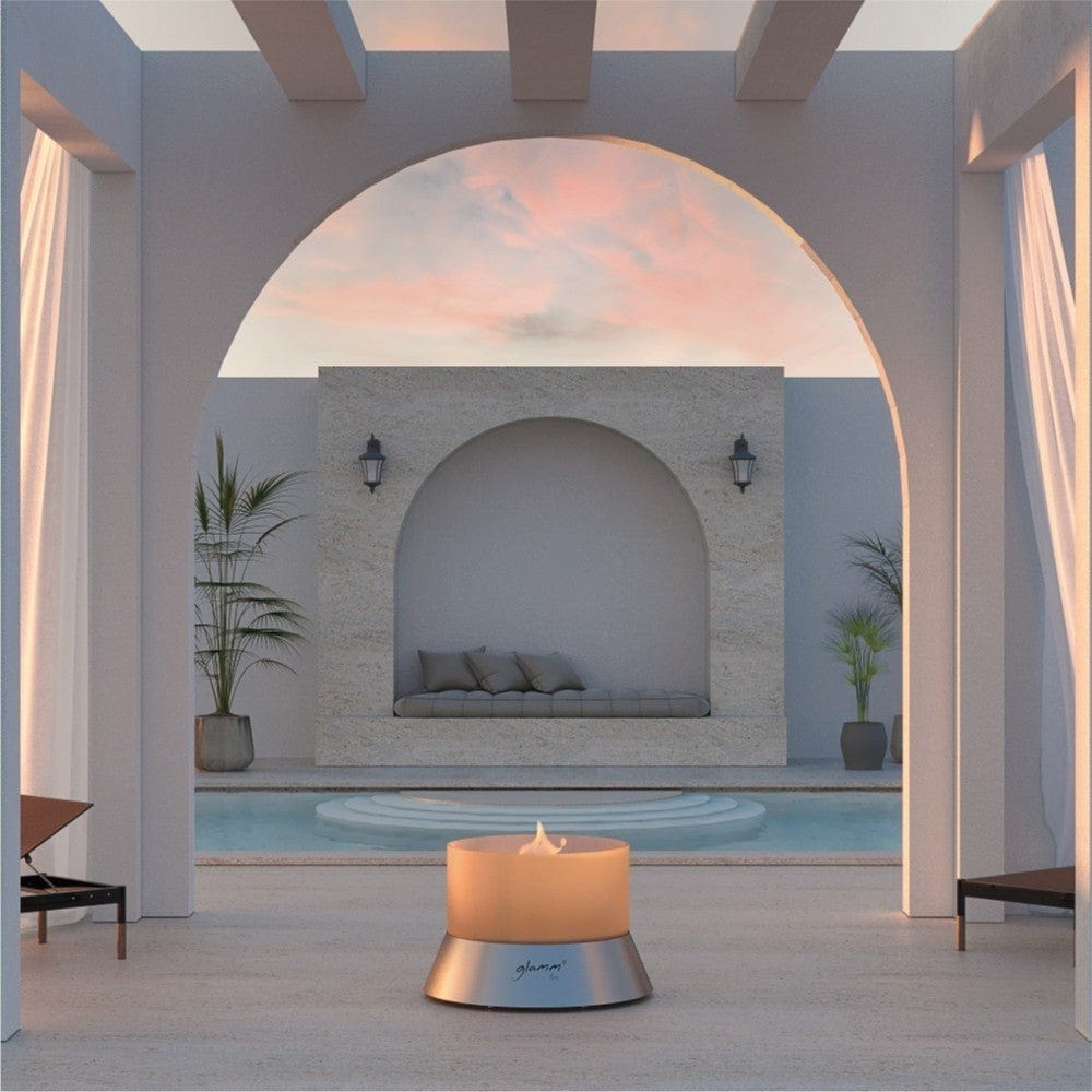 GlammFire Alba Free Standing Gas Fire Pit Standard Near Outdoor Pool
