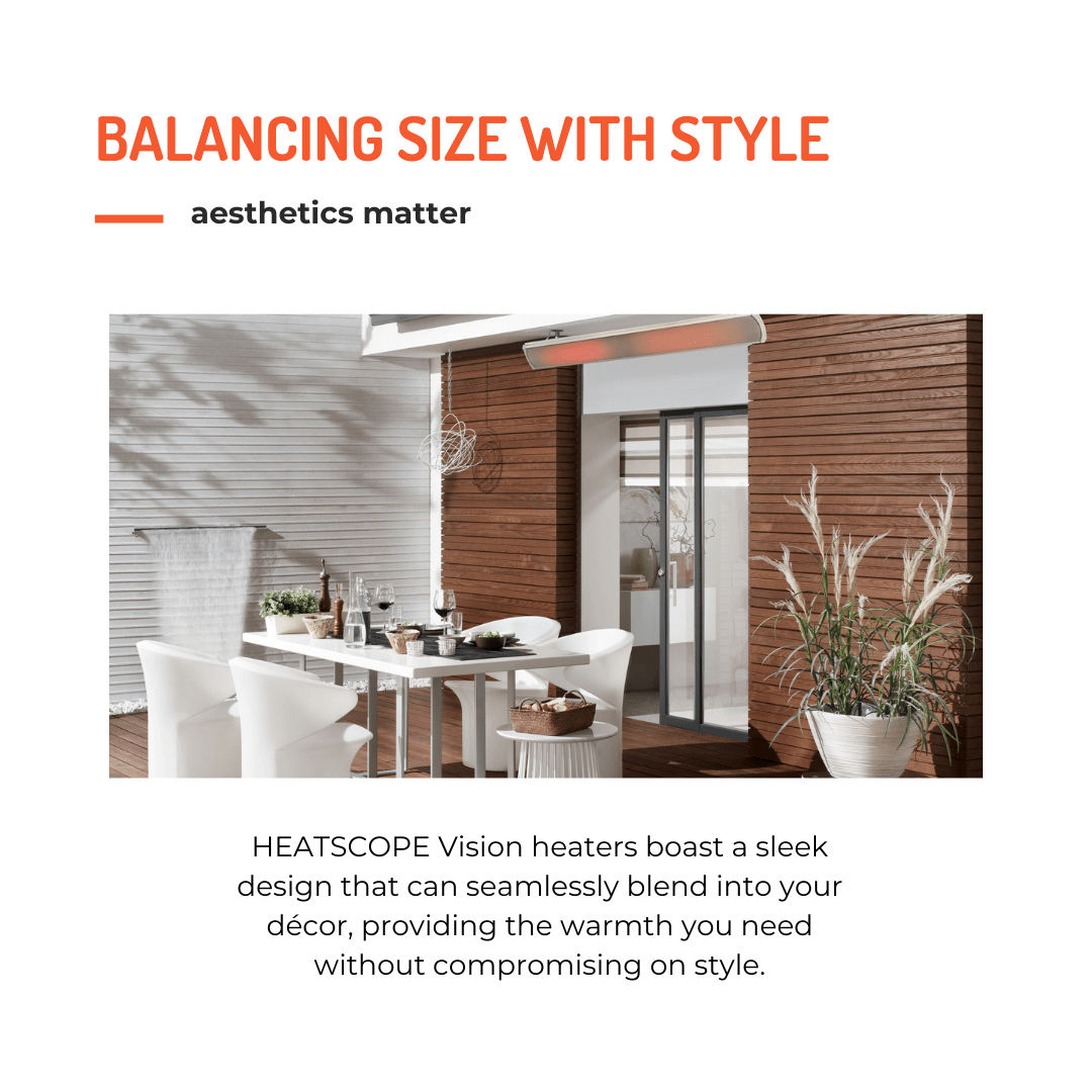 Heatscope vision patio heater sleek look