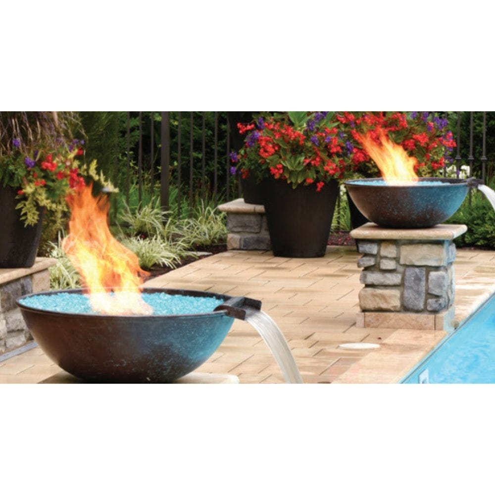 HPC 31-Inch Tempe Copper Gas Fire and Water Bowl