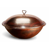 HPC 31-Inch Tempe Round Copper Gas Fire Bowl with copper cover