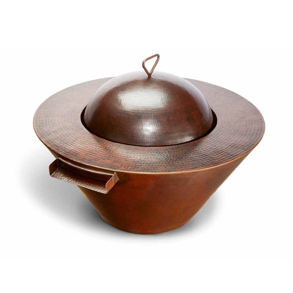HPC 32-Inch Mesa Round Copper Gas Fire and Water Bowl