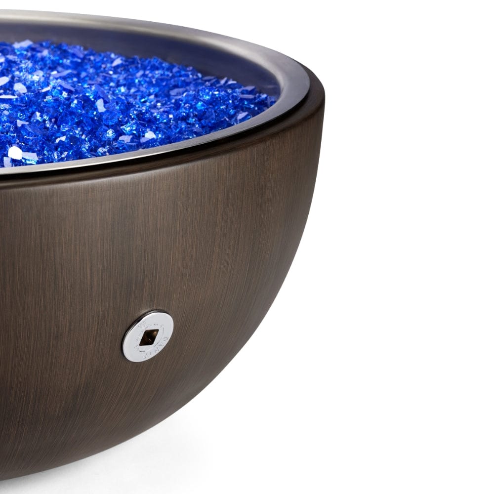 match lit key valve on walnut aluminum fire bowl