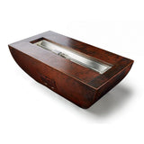 HPC 47-Inch Phoenix Rectangular Copper Gas Fire Bowl with Linear Burner