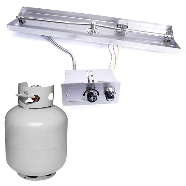 HPC Interlink Gas Fire Pit Insert with Push Button Ignition for propane connections - lifestyle view