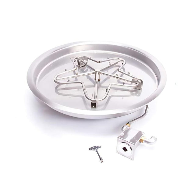 HPC Round Bowl Gas Fire Pit Insert with Match Lit Ignition