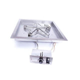 HPC Square Bowl Gas Fire Pit Insert with Push Button Ignition