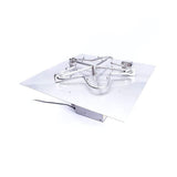 HPC Square Flat Torpedo Gas Fire Pit Insert with Hi/Lo Smart Electronic Ignition Top View - installation view