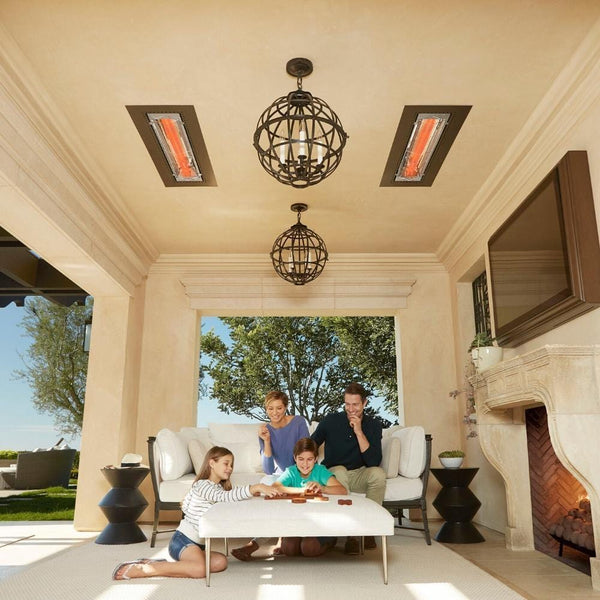 Infratech CD Series Dual Element Infrared Electric Heaters Flush Mounted with Family - detail view
