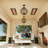 Infratech CD Series Dual Element Infrared Electric Heaters Flush Mounted with Family - close-up view