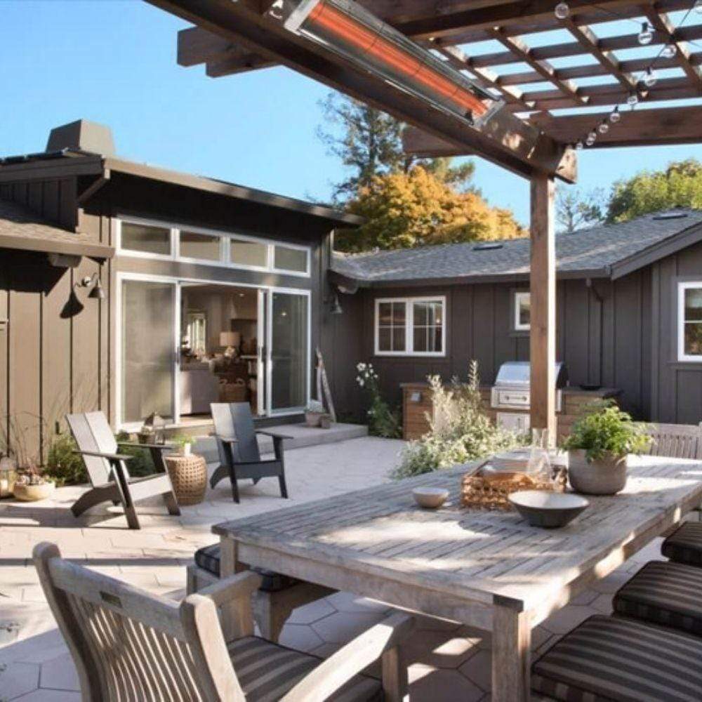 Infratech CD Series 61&quot; 6000W Dual Element Infrared Electric Heater in Outdoor setting