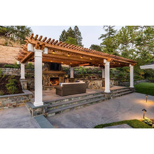 Infratech W Series 39" heaters wall mounted in open backyard patio