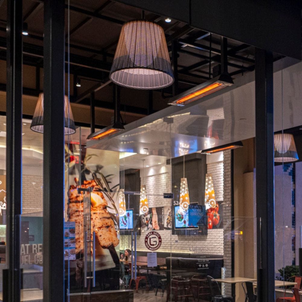 Infratech WD Series 39&quot; Dual Element Electric Heater at a restaurant in irvine