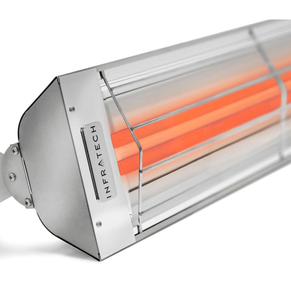 Infratech wd series electric heater in stainless steel - angle view