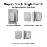 Duplex Stack Single Switch - angle view