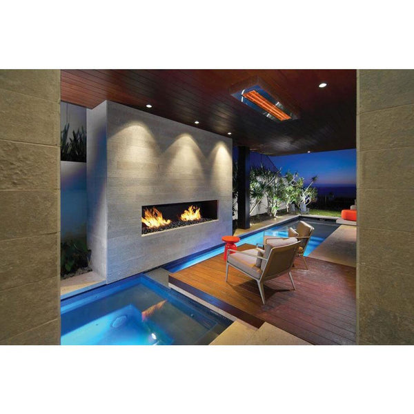 Infratech WD Series 39" flush mounted in contemporary patio - side view