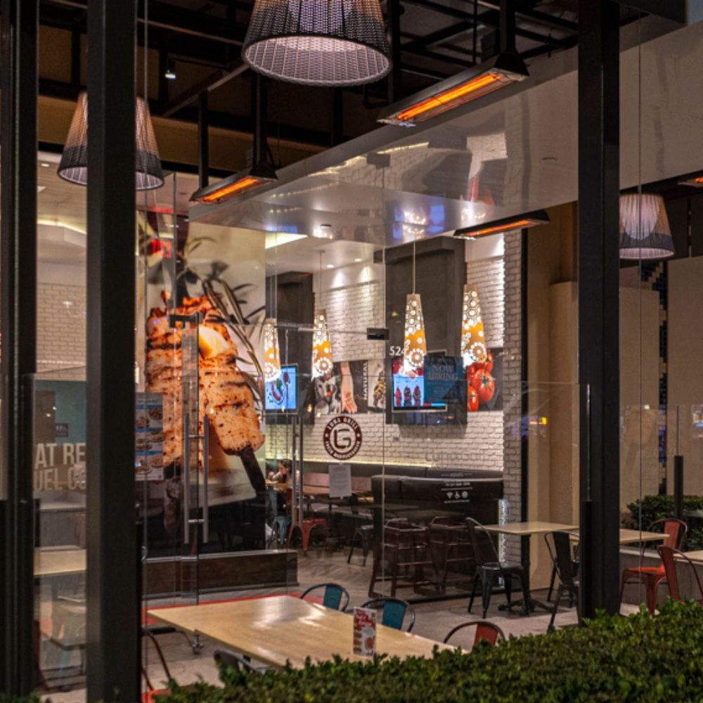 Infratech WD Series 39&quot; Dual Element Electric Heater at a cafe in irvine
