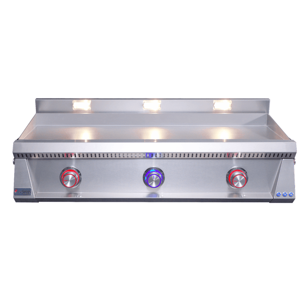 Le Griddle Pro Series 105 41-Inch 3-Burner Built-In Gas Griddle with Lights and Valve ON-OFF