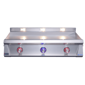 Le Griddle Pro Series 105 41-Inch 3-Burner Built-In Gas Griddle with Lights and Valve ON-OFF