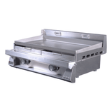 Le Griddle Pro Series 75 30-Inch 2-Burner Built-In Gas Griddle in 6mm Plate Side View