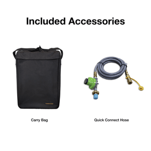 Included accessories: carry bag and quick connect hose
