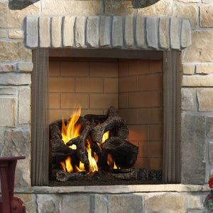 Majestic Castlewood Outdoor Wood-Burning Fireplace with brick finishing material