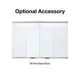 Majestic Cottagewood Wood-Burning Fireplace bi-fold glass doors - lifestyle view