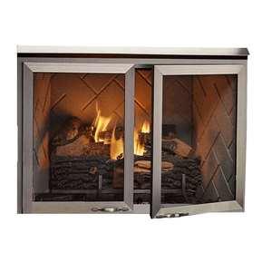 Majestic Vesper Vent-Free Outdoor Gas Fireplace with mesh door