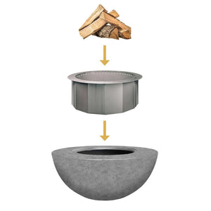 Modern Blaze 42-Inch Smokeless Round Concrete Fire Bowl Diagram