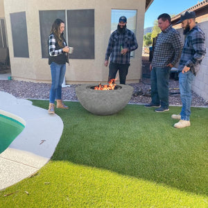 outdoor gathering with the modern blaze smokeless fire pit