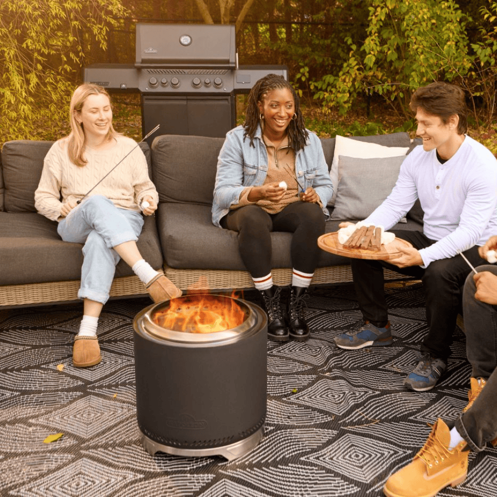 Napoleon Timberwolf 18-Inch Smokeless Wood Burning Fire Pit in Matte Black Finish