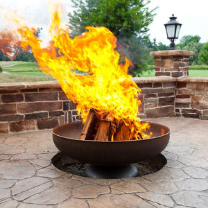 Ohio Flame Patriot Round Steel Fire Pit with Tall Flame