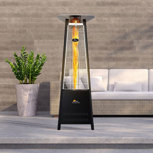 Paragon Outdoor Inferno Flame Tower Black Patio Heater in an outdoor area