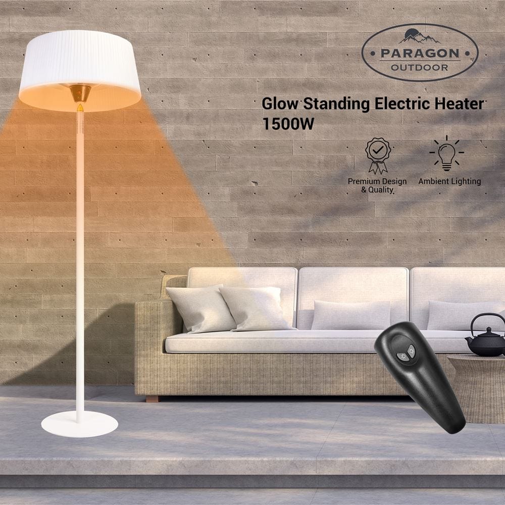 paragon outdoor sol electric heater on a patio