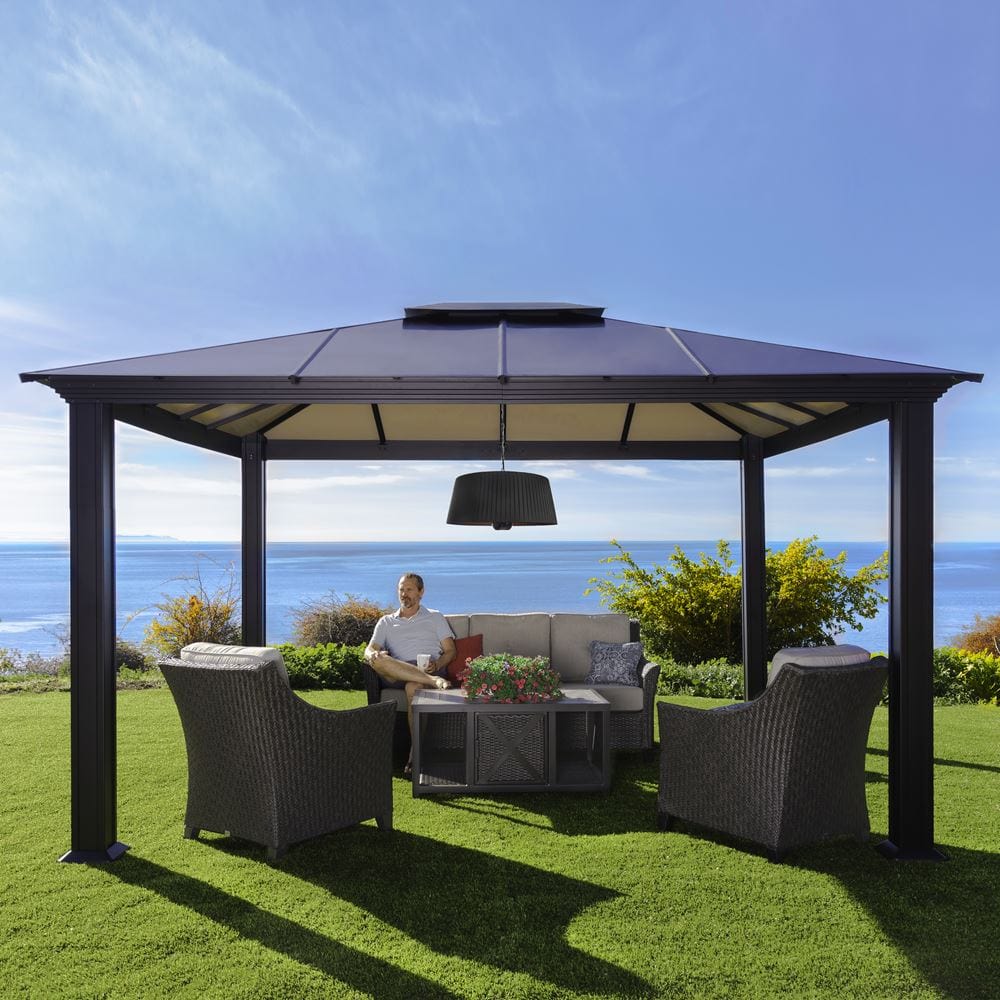 paragon outdoor SOL pendant black electric heater with remote