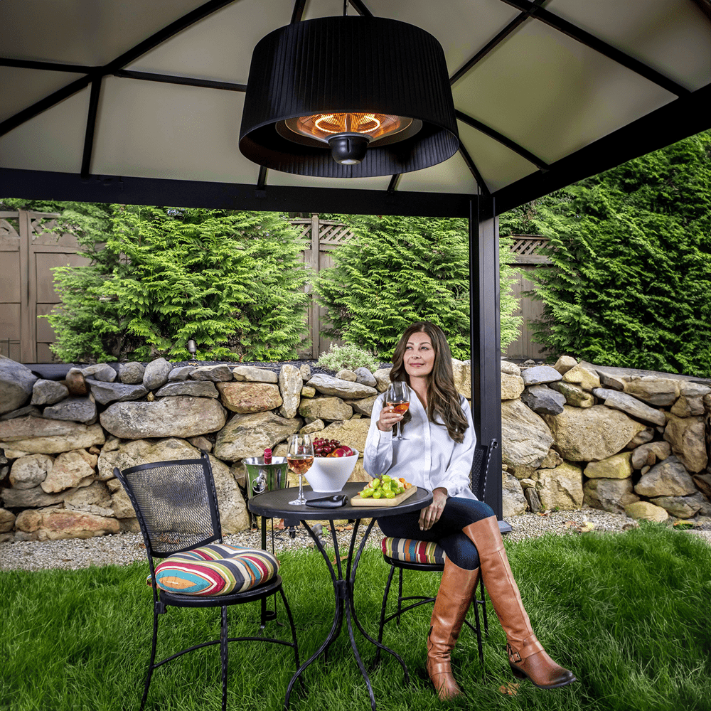 electric patio heater umbrella LIRUI Parasol Heater, Folding Outdoor Electric Infrared Space with 3 Heating Panels for Pergola Or Gazabo for Outside Garden Terrace Home Essential : Patio, Lawn & Garden safety and durability Lamp Electric Umbrella Heater Electric