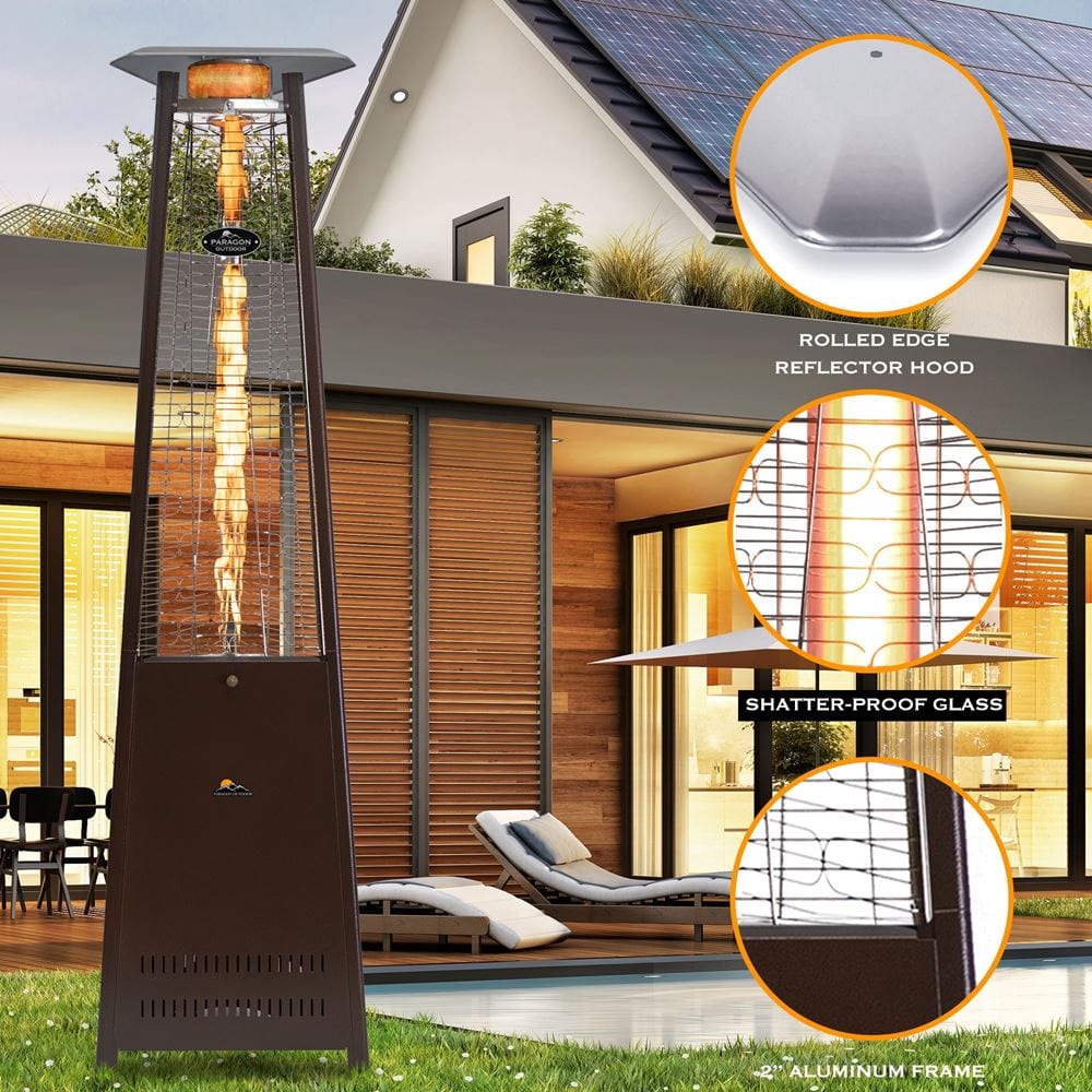 Paragon Outdoor Vesta Flame Tower Patio Heater in Bronze