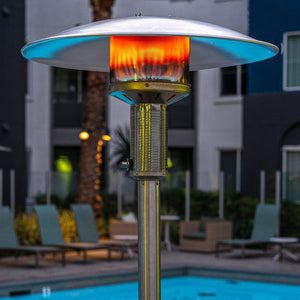 close up on patio comfort npc05ss stainless steel gas patio heater