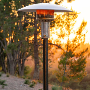 patio comfort jet silver propane patio heater in nature