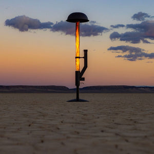 patiofyre metro jetlamp pellet patio heater in a sandy place