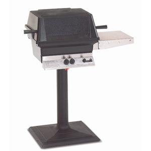 Side View of PGS A30 Gas Grill with Permanent Post and Base