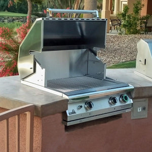 Performance Grilling Systems Legacy Newport S27T Gas Grill on a marble countertop