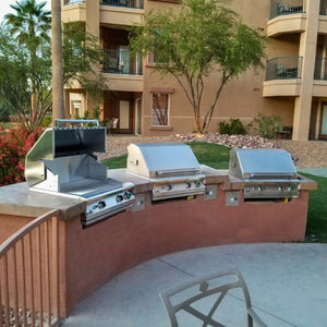 Performance Grilling Systems Legacy S27T Gas Grill  on a curved customized countertop