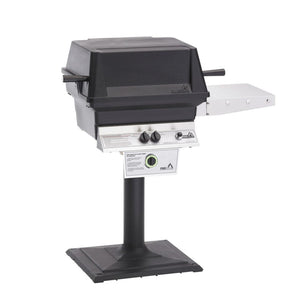 Side View of Performance Grilling Systems T30 Gas Grill with Permanent Post and Base
