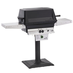Side View of Performance Grilling Systems T40 Gas Grill with Permanent Post and Base